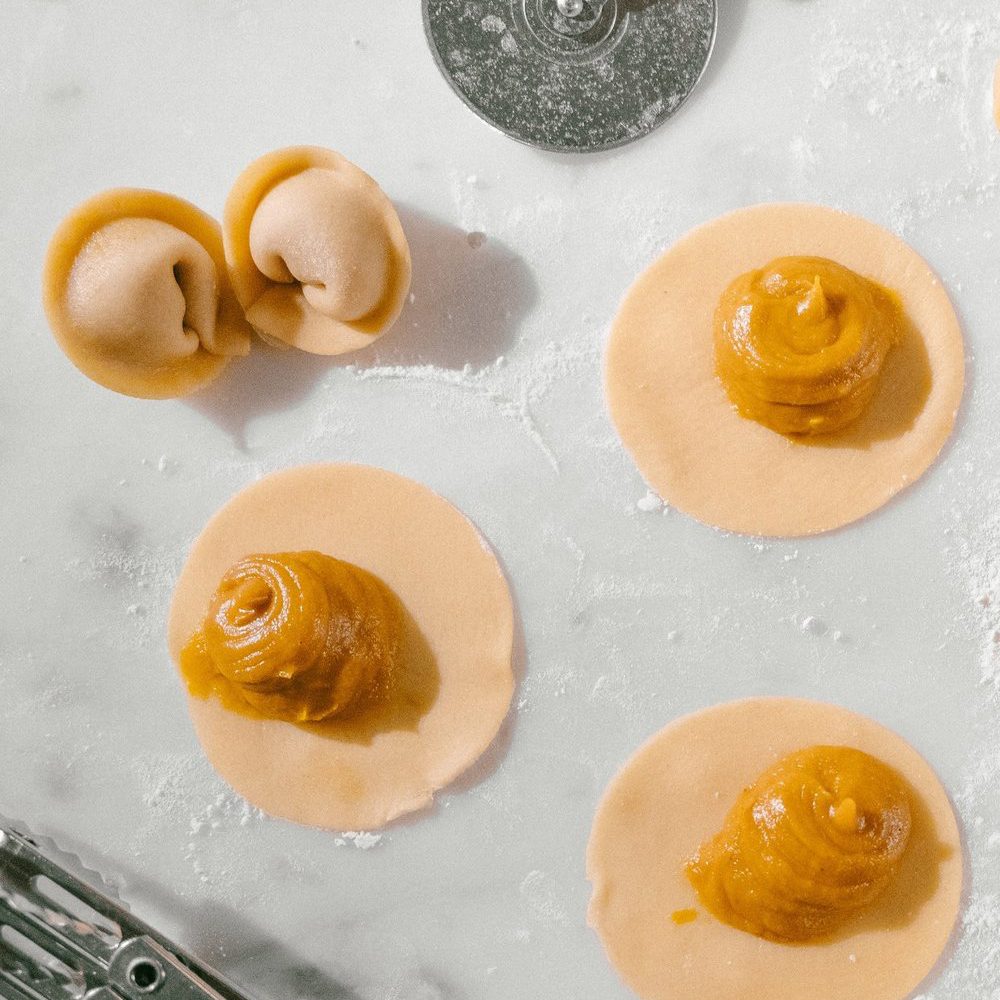 Pasta Bar - Pumpkin tortelli, fresh pasta, pumpkin filling