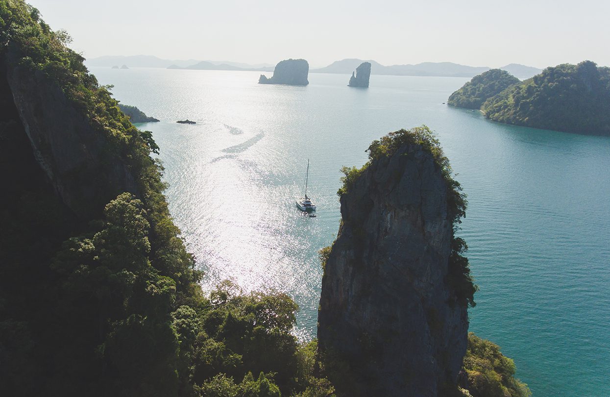 Phang-nga is famous for spectacular scenery with limestone cliffs dramatically rising out of emerald green water, Photo - Wan Tse, Simpson Yacht Charter