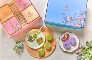 The St. Regis Singapore Green Tea Paste with Oolong Tea Truffle & Honey Purple Sweet Potato Paste with Orange Yuzu Truffle