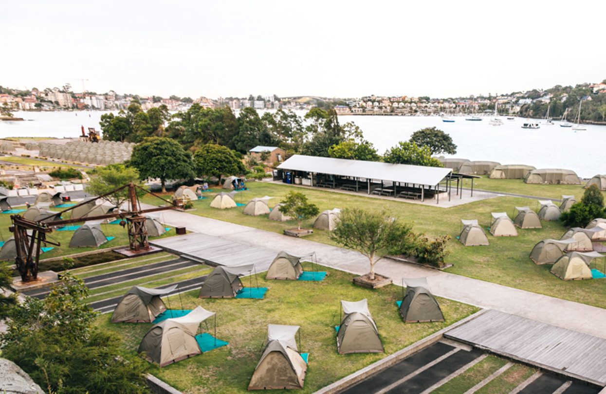The most unusual camping experience on Sydney’s Cockatoo Island, image by Australia.com