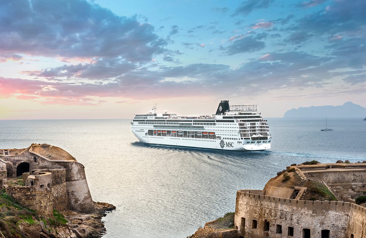 MSC Armonia nearby Cartagena (Spain), image by Ivan Sarfatti, MSC Cruises