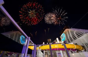 Fireworks on World Dream, image by Dream Cruises