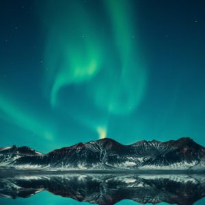 Blue and Green Sky and Mountain, photo by Benjamin Suter from Pexels