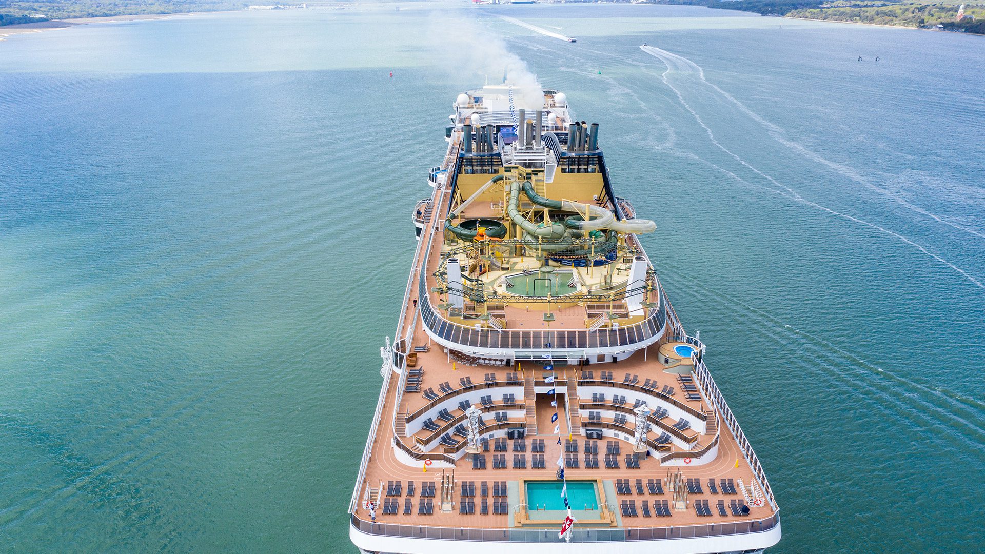 MSC Virtuosa cruise ship arriving empty at Southampton port, image by Wayleebird