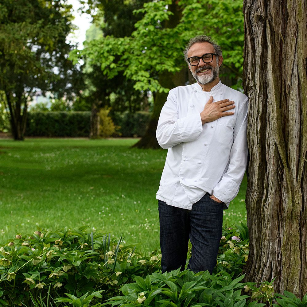 Chef Massimo Bottura in the parkland of Casa Maria Luigia in Modena, by Stefano Scatà