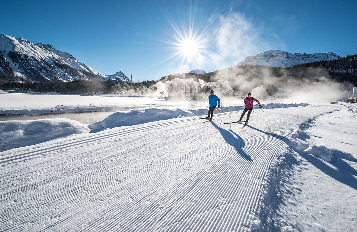 Cross country skiing in Graubunden © Engadin St. Moritz Tourismus AG - Romano Salis