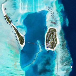 Aerial - Twin Island of Conrad Maldives and The Muraka, credit Yashrib Ahmed