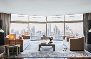 Armani Hotel Dubai's signature suite living room, photo by Armani Dubai