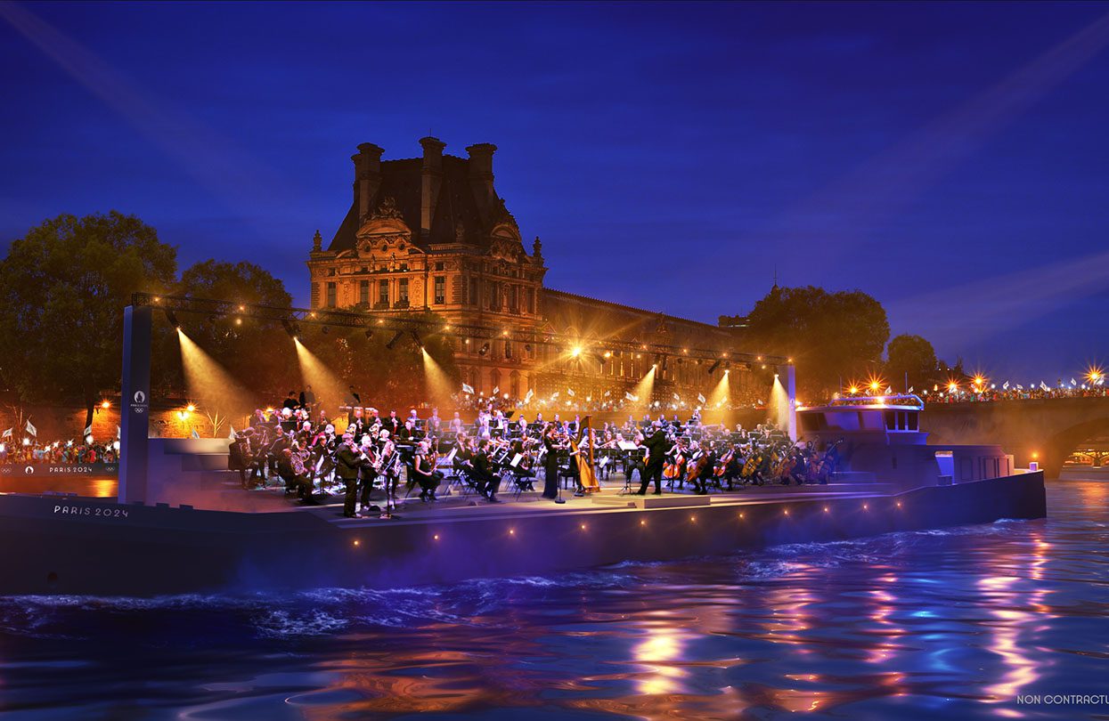 The floating symphony orchestra, image by Paris 2024, Florian Hulleu
