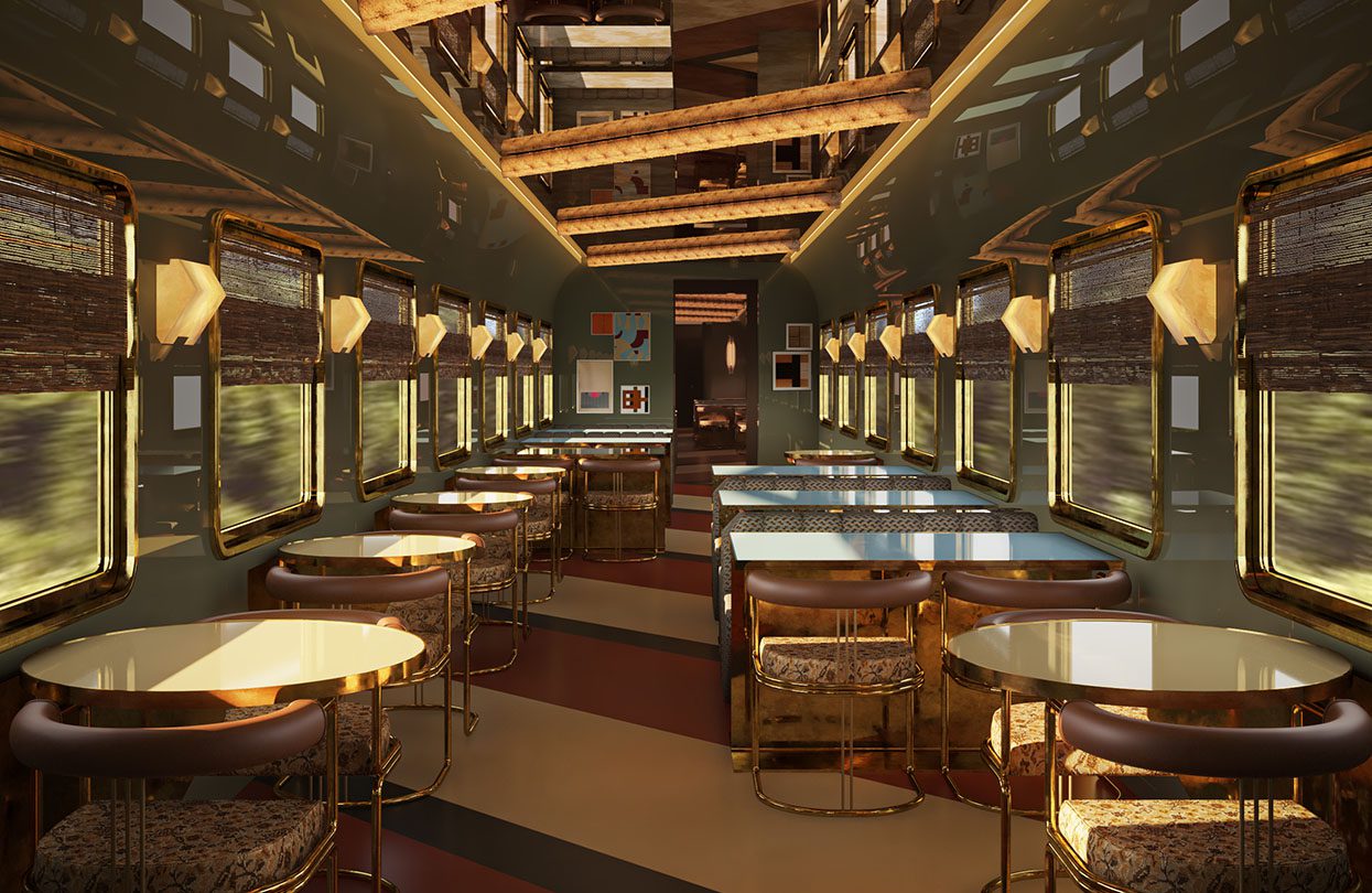 Orient Express Restaurant, Rendering Orient Express La Dolce Vita, by Dimorestudio