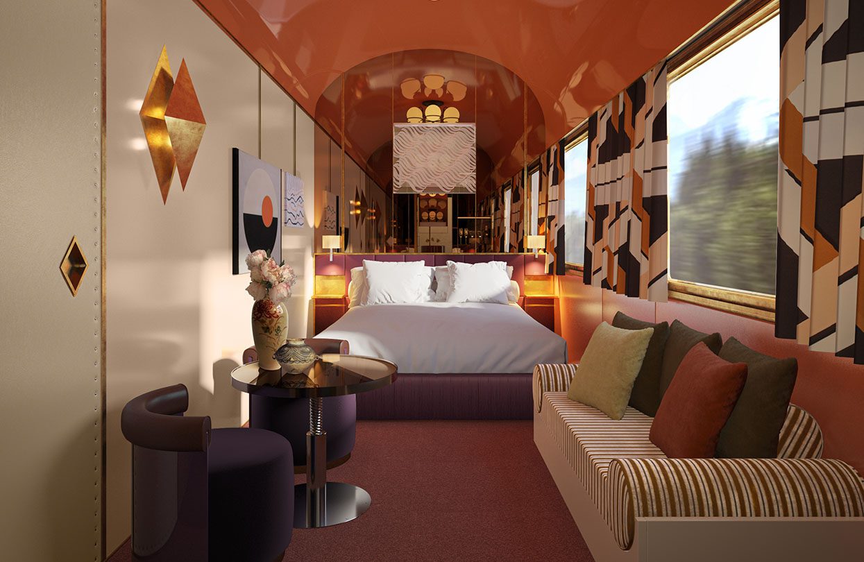 Orient Express Suite, Rendering Orient Express La Dolce Vita, by Dimorestudio