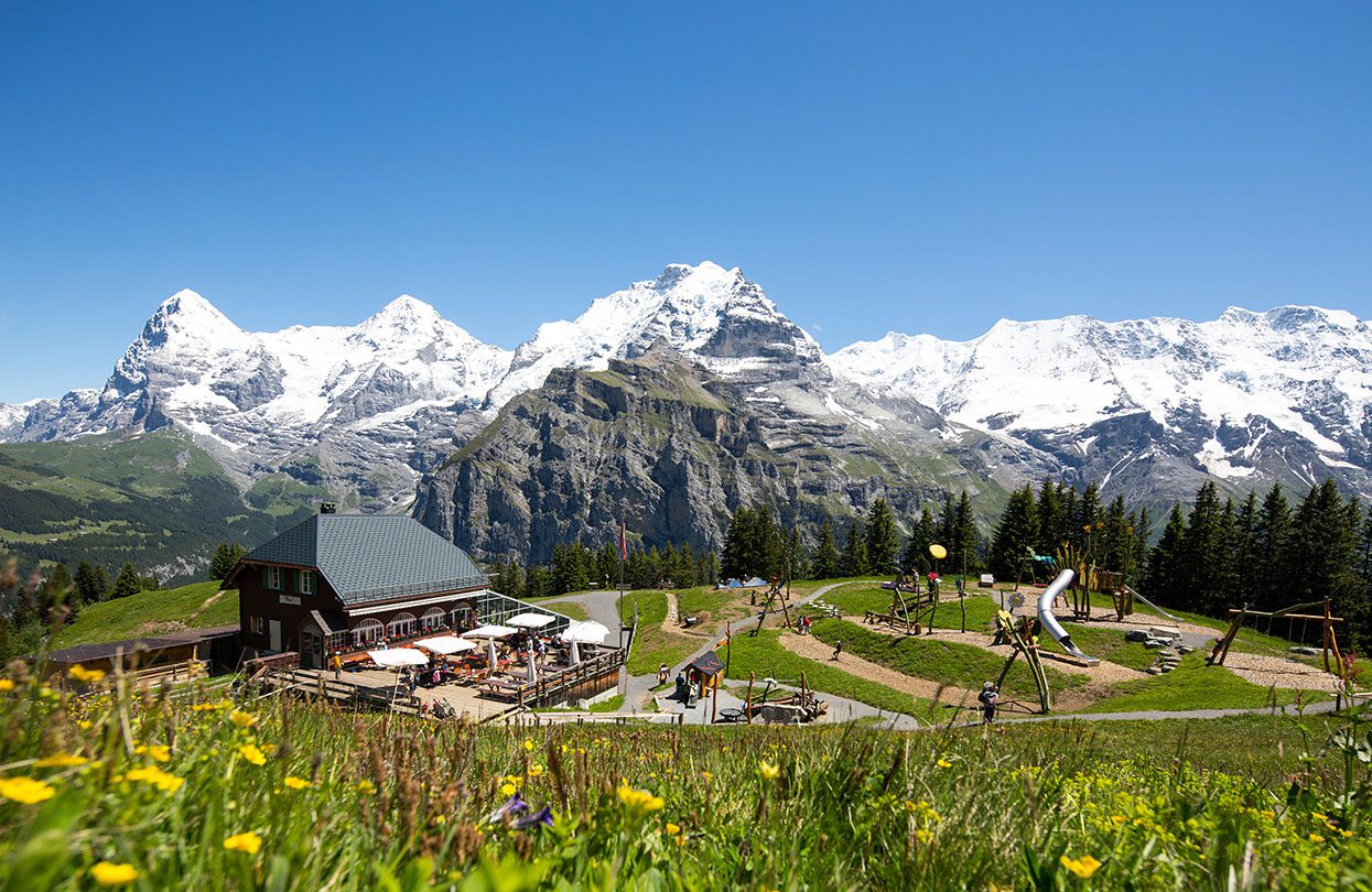 A family friendly playground in the mountains, only at Allmendhubel, photo credit Swiss Tourism Board