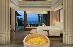 Jumeirah Bali Villa's ocean view from the bathroom