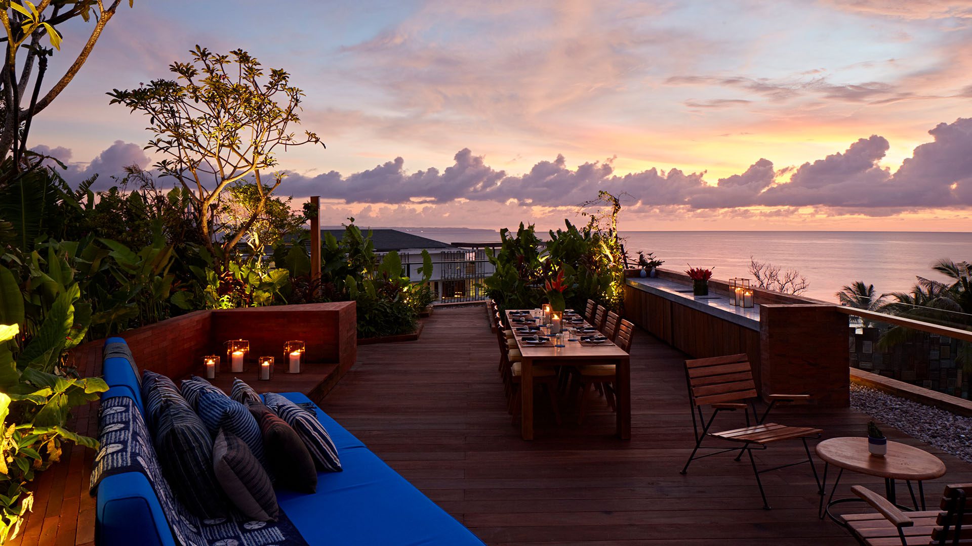 Potato Head Suites rooftop sunset in Seminyak Bali
