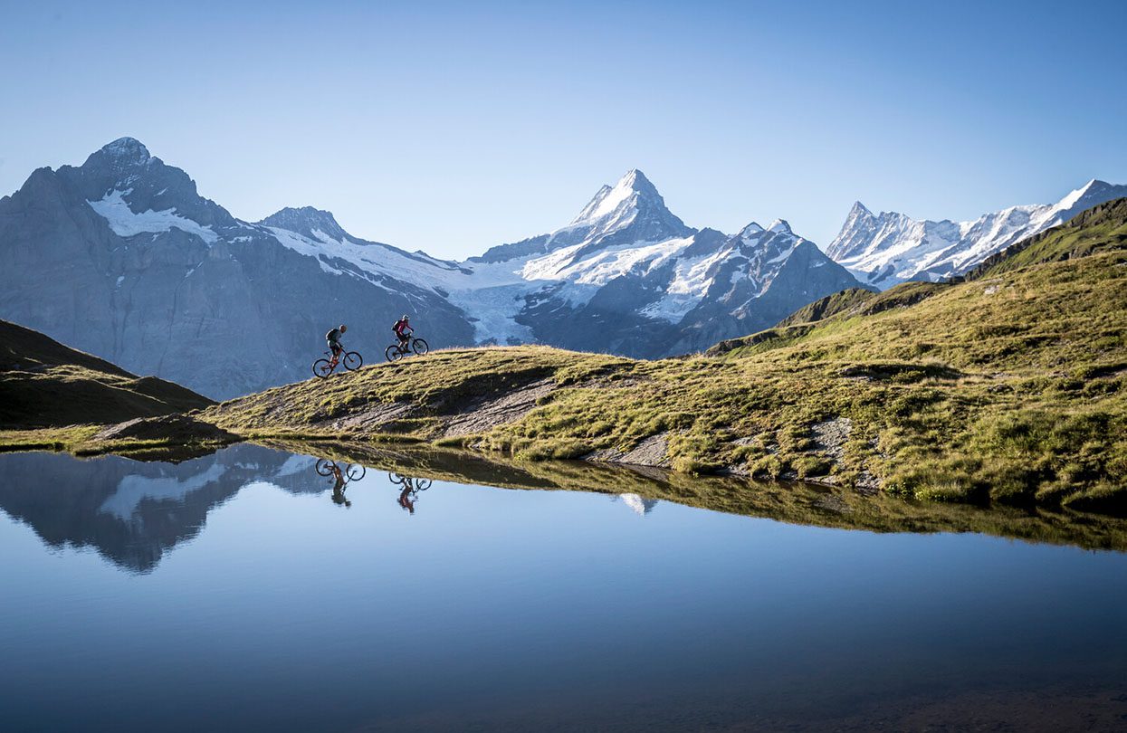 Mountain biking in Grindelwald, image copyright Jungfrau Region Tourismus AG