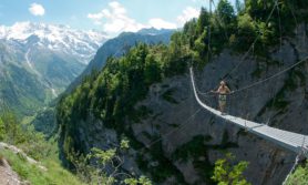 Gimmelwald suspension bridge, image by Mike Kaufmann, Schilthorn Tourism