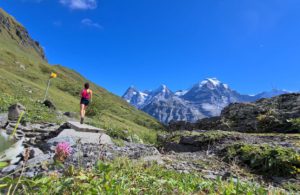Trail running in across Grimmelwald, image by Schilthorn Tourism
