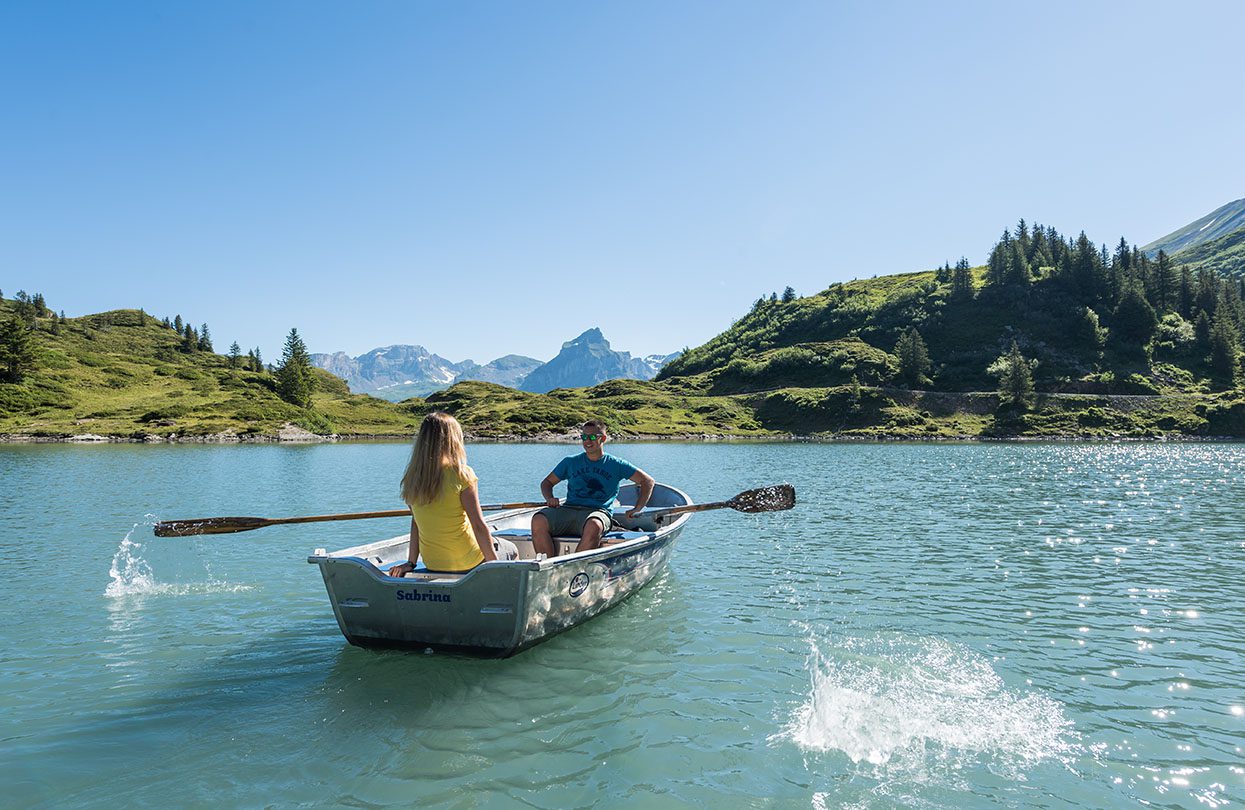 Rowing boats for hire on Trübsee, image by Switzerland Tourism