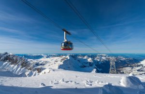 TITLIS Rotair cable car rotating 360degrees as it glides up, image by Titlis Cableways