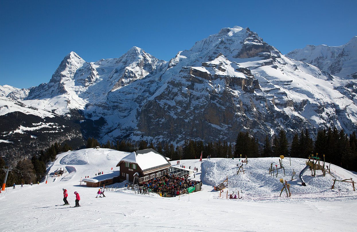 Swiss cuisine with a view when at Allmendhubel in Winter, image by Switzerland Tourism