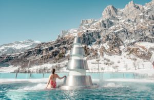 The mineral rich thermal water at Leukerbad Therme, image by MyLeukerbad AG