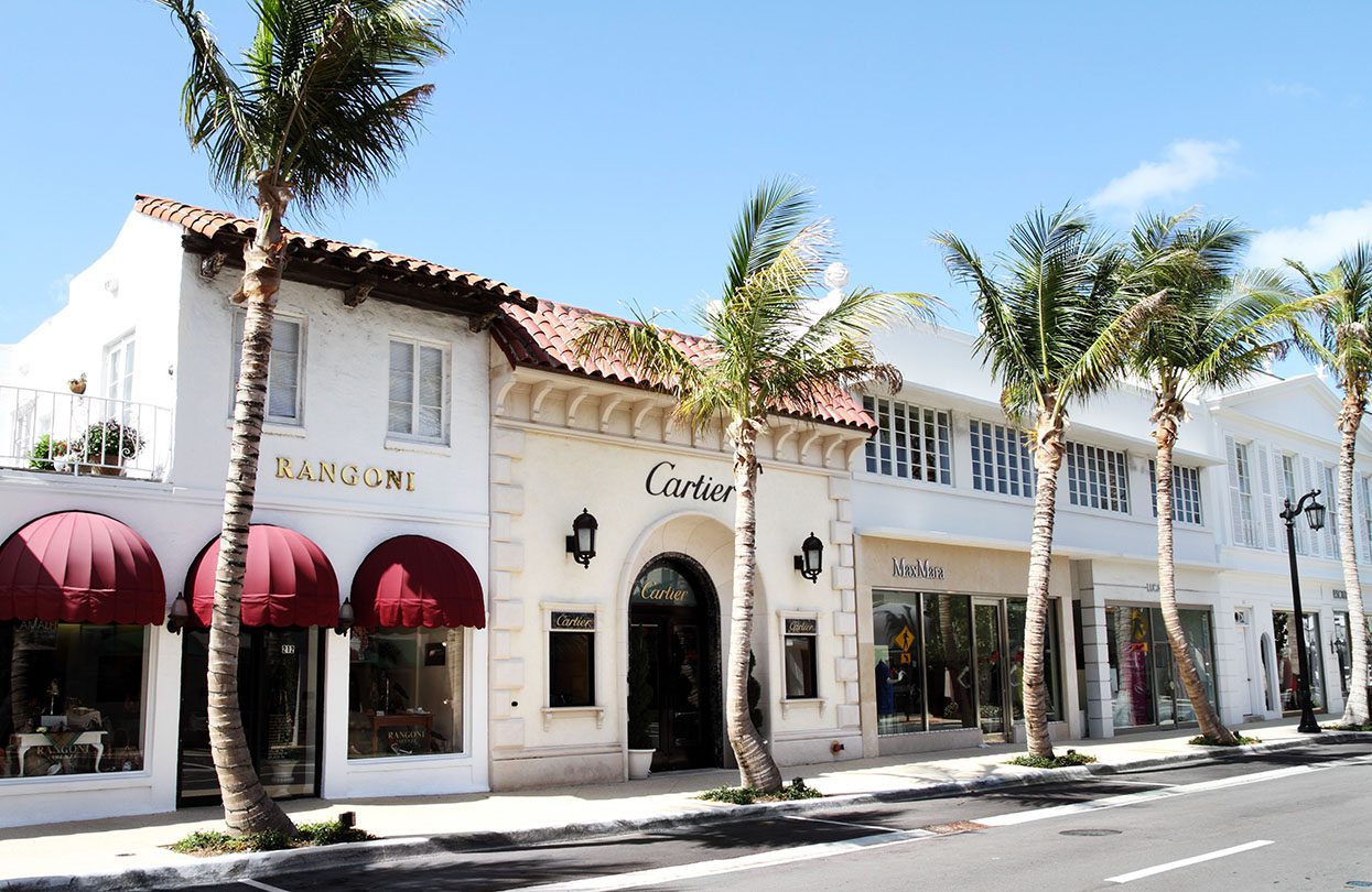 Worth Avenue stores at Palm Beach, image courtesy Oetker Collection