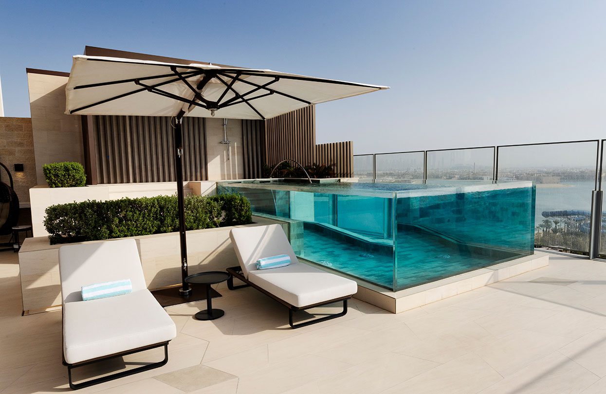 One of 44 Sky Pool Villa Suites which come with private infinity pools, photo by Francois Nel, Getty Images for Atlantis Dubai