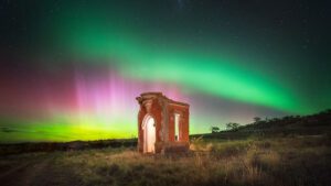Unveiling the Mystique Witness Aurora Australis in Tasmania, at the Ruins of Horton College photo by Luke Tscharke