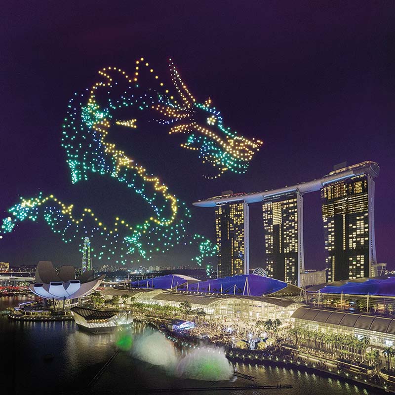 Singapore Dragon In The Sky drone show