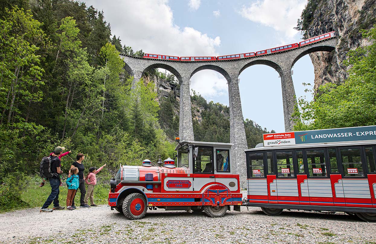 The joy of travelling on the Landwasser Express to Landwasser Viaduct, image by Rhaetian Railway