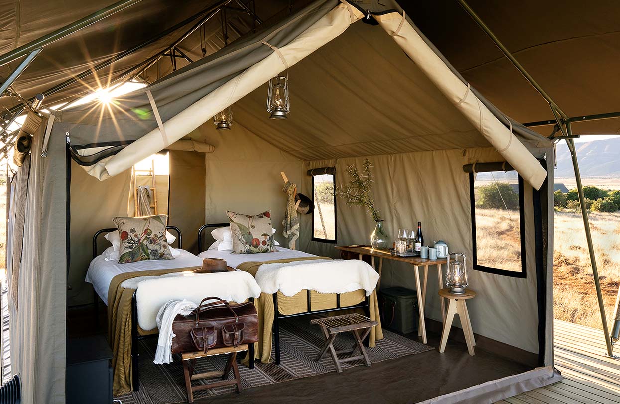 Samara Plains Camp tent beds, Maike McNeill