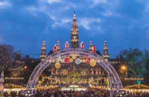 Christmas Market at Rathaus in Vienna, image by Mikecphoto, Shutterstock