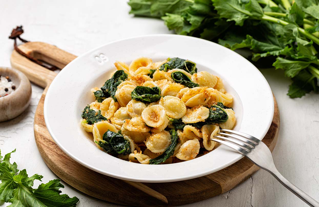 Orecchiette with turnip tops, image by OlgaBombologna, Shutterstock
